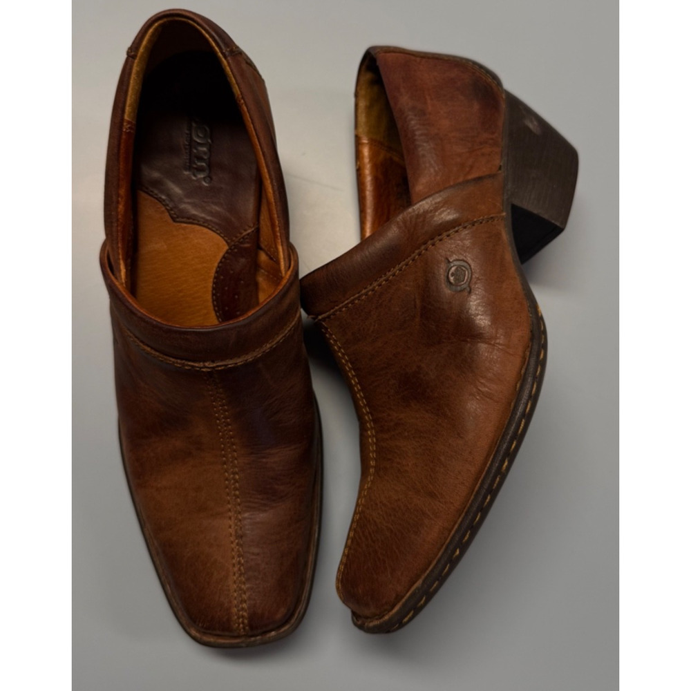 Born Womens Comfort Slip On Clog Brown Leather Shoes Sz. 7.5, W81239